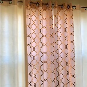 Bebe Accents Gold Cream Curtains Set Of Two Panels Poshmark 